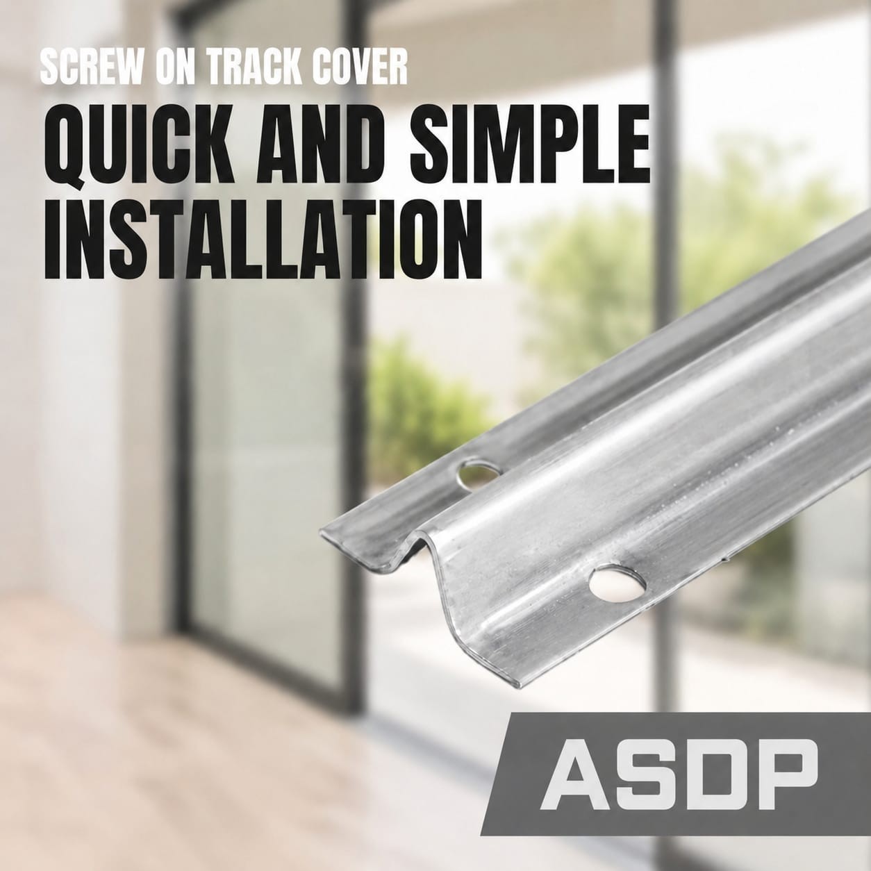 72" Stainless Steel Screw-On Track Replacement Repair Cover for Sliding Door gallery