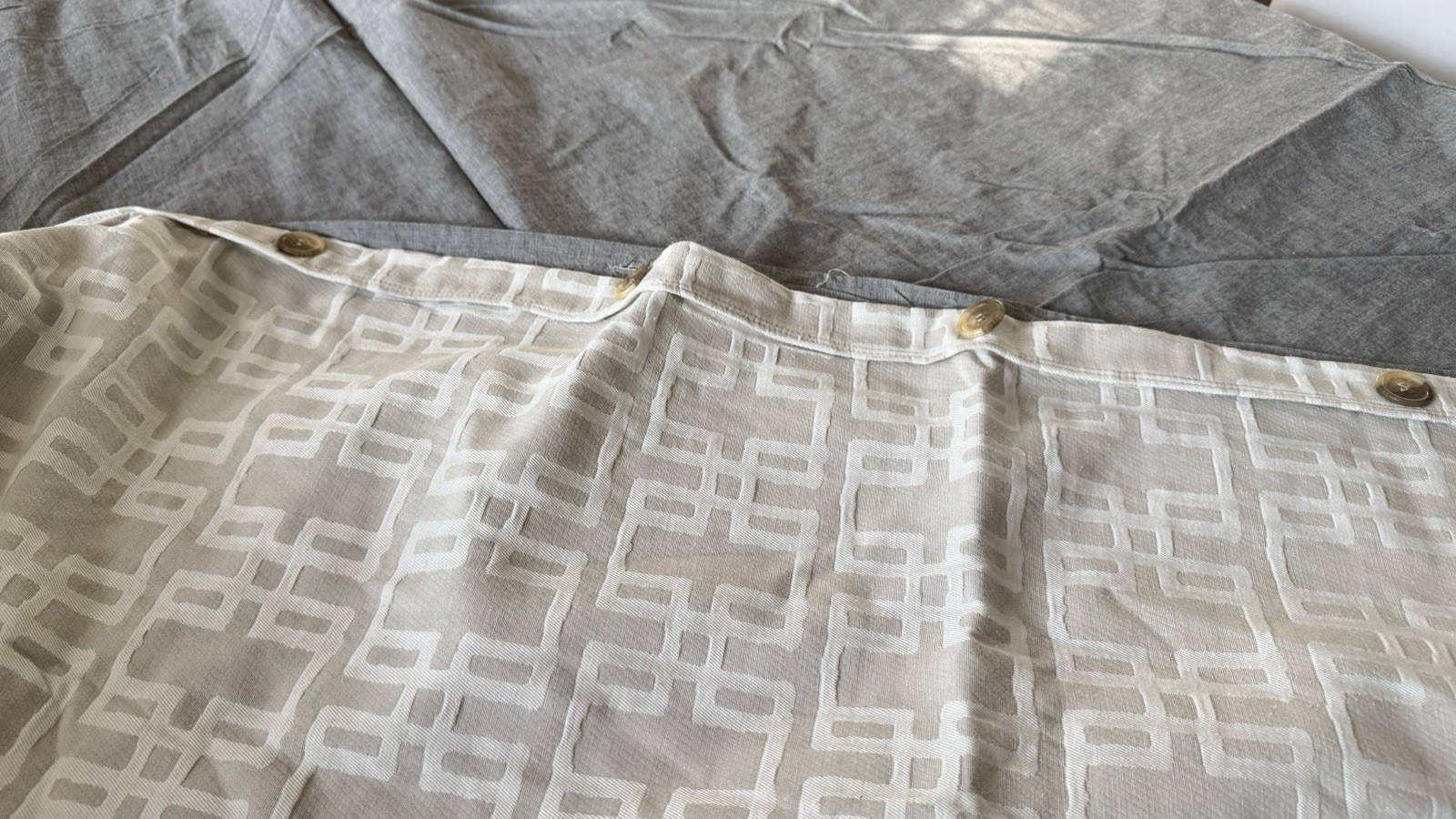 Queen Duvet Cover Set 2 Standard Shams Beige Thomas O'Brien Modern Brocade gallery