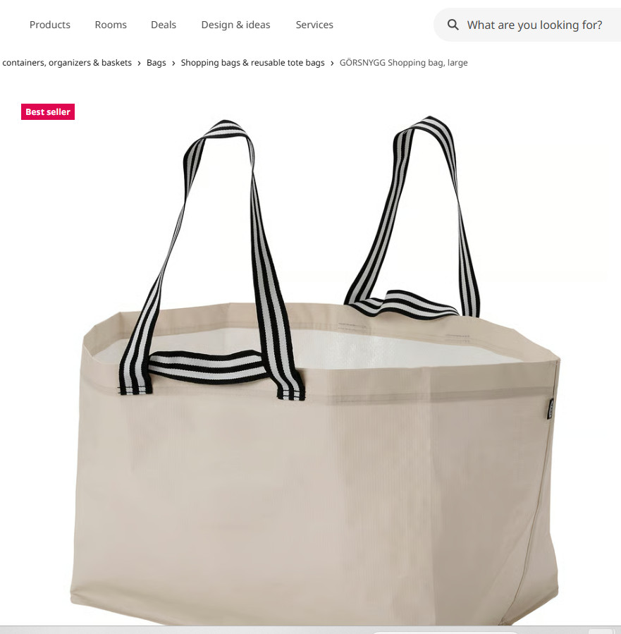 Large IKEA Laundry Bag Tote Sturdy Durable Light Beige 22.5x14.5x15.25" 20Gal gallery