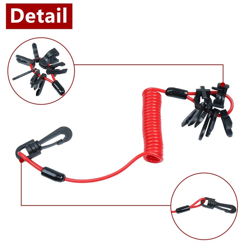 Universal Boat Kill Switch Lanyard – 7 Keys for Yamaha Mercury Suzuki Outboard gallery