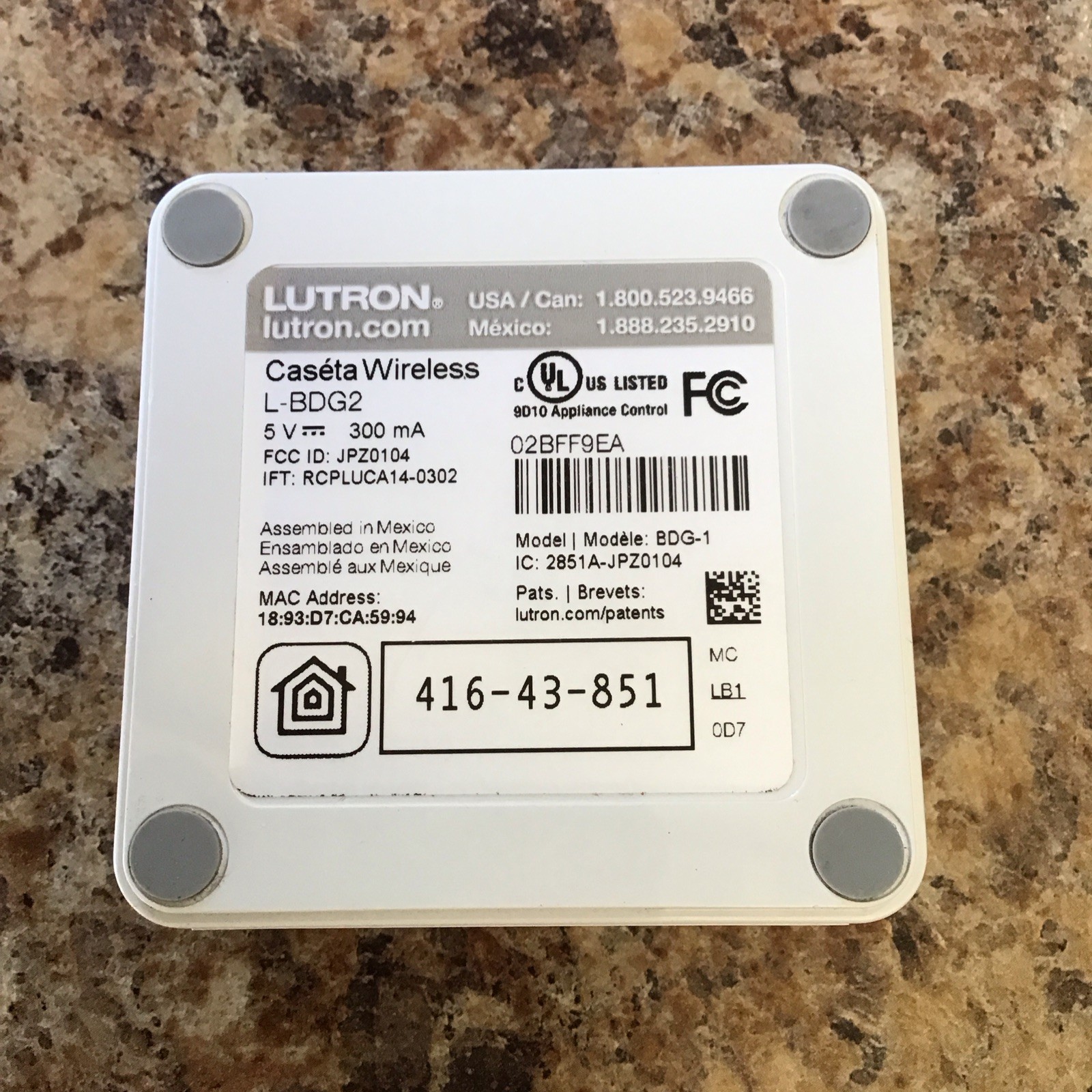LUTRON CASETA L-BDG2 SMART BRIDGE HUB for CASETA SYSTEM HOME KIT/ALEXA/GOOGLE gallery
