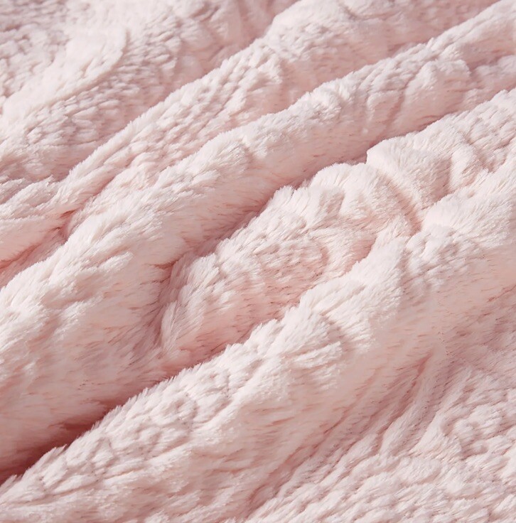 Madison Park Down Alternative Comforter Set King Blush Pink Faux Fur Blanket
