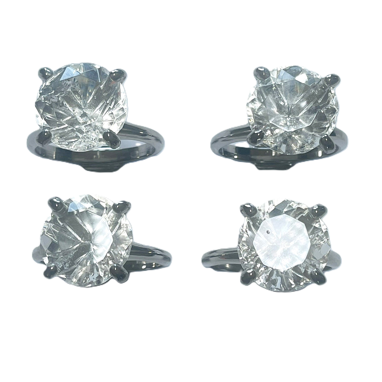 Napkin Bling Ring Holder Set 4pc Silver Tone Clear Stone Engagement Wedding READ gallery
