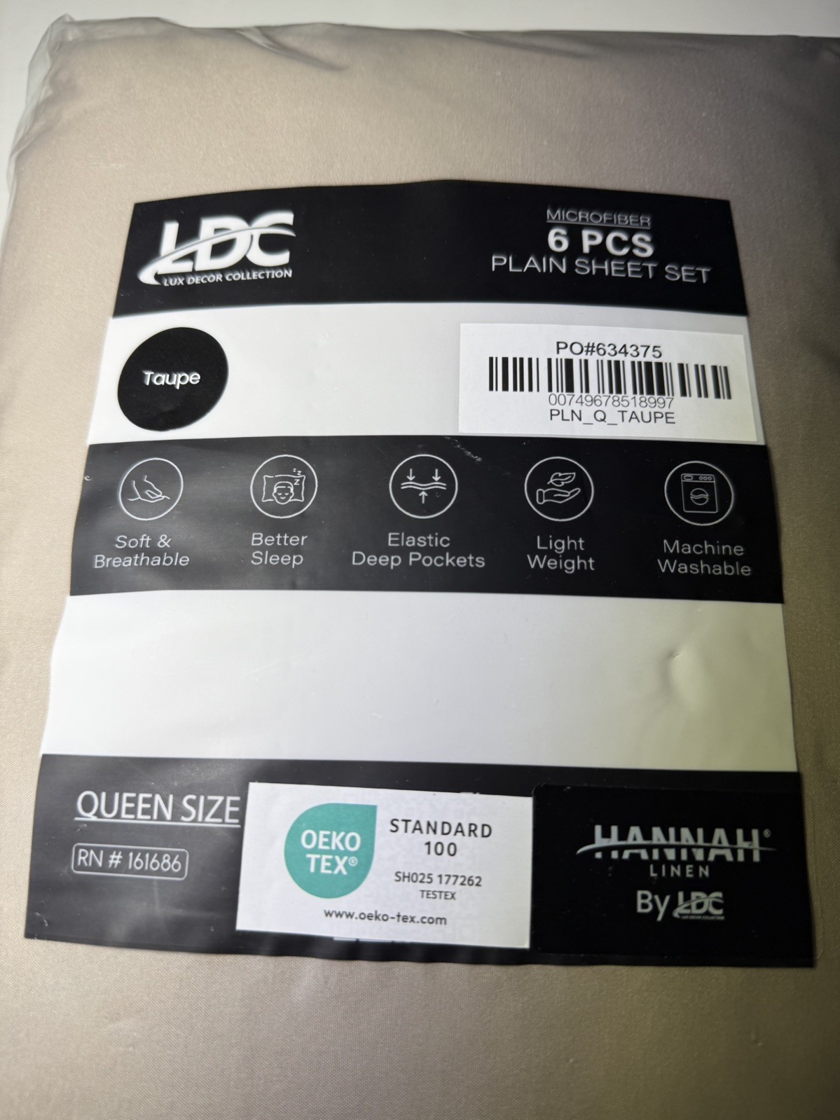 LDC LUX DECOR COLLECTION Brown Microfiber 6 Pc Queen Sheet Set Deep Pocket Soft gallery