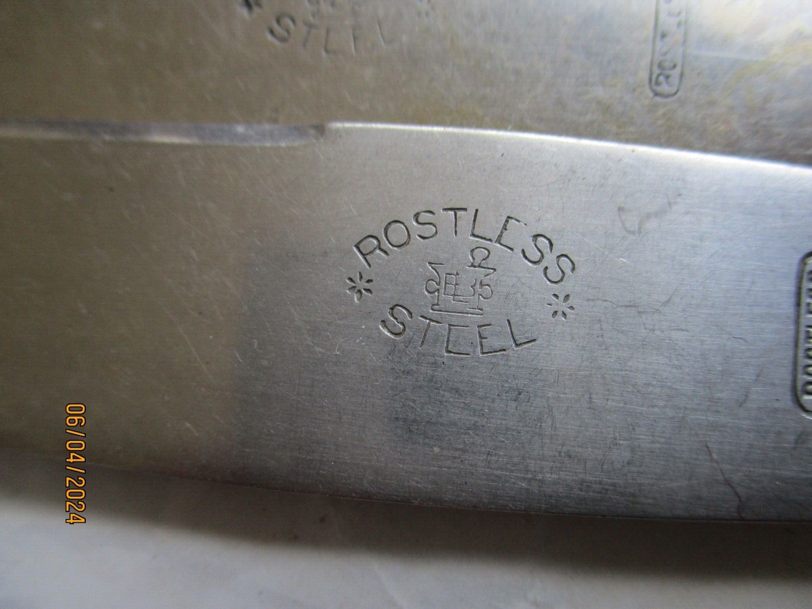 6 Flatware Pieces, ROST LESS STEEL, Stainless, Forks/Knives, Czechia Mortar Mark gallery