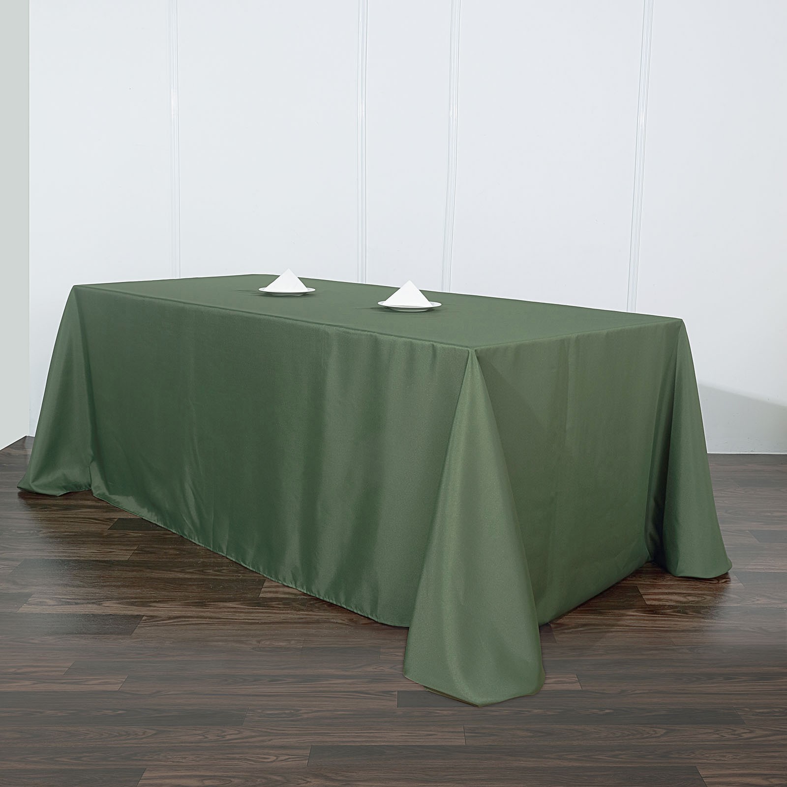 Moss Green Polyester 90x156" Rectangle TABLECLOTHS Wedding Home Linens SALE gallery