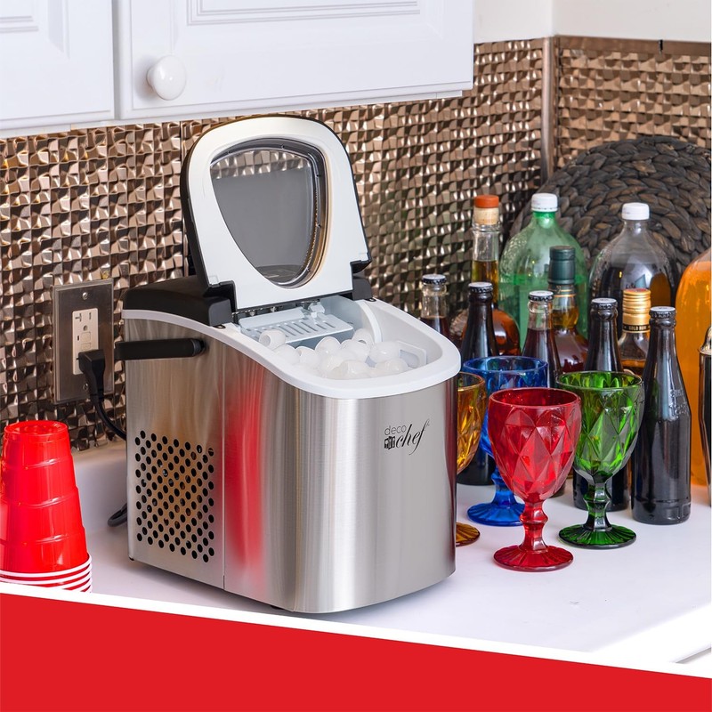 Deco Compact Countertop Ice Maker, 26LBs in 24HRs, 9 Bullet Ice Cubes Ready i... gallery