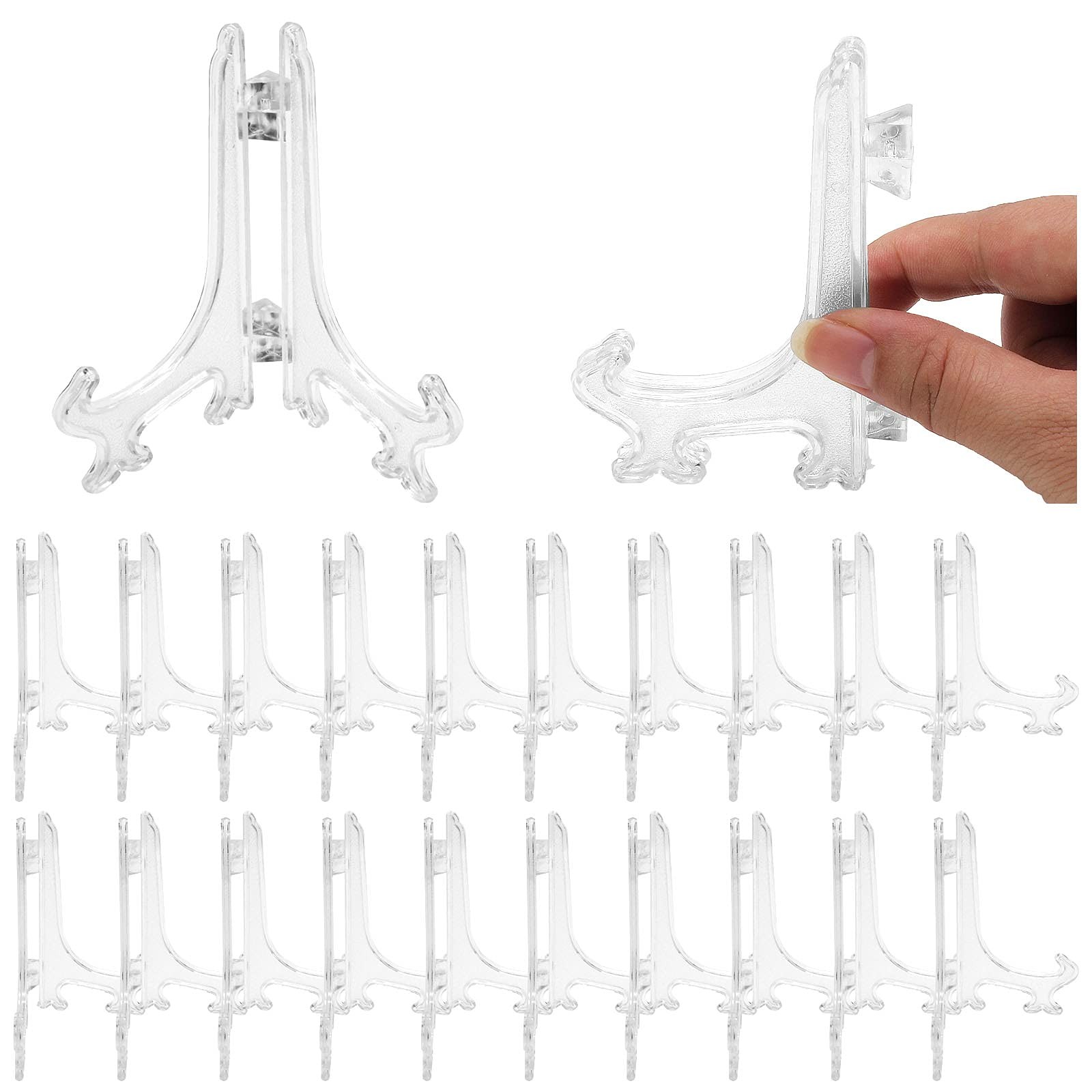 Zorfeter 25 Pcs 4 Inch Clear Plastic Easels or 4 25pcs, gallery