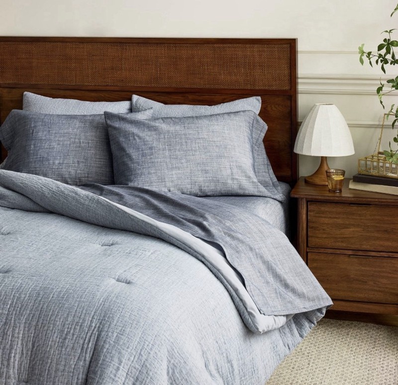 4pc Queen Woven Sheet Set Blue - Hearth & Hand with Magnolia NEW gallery
