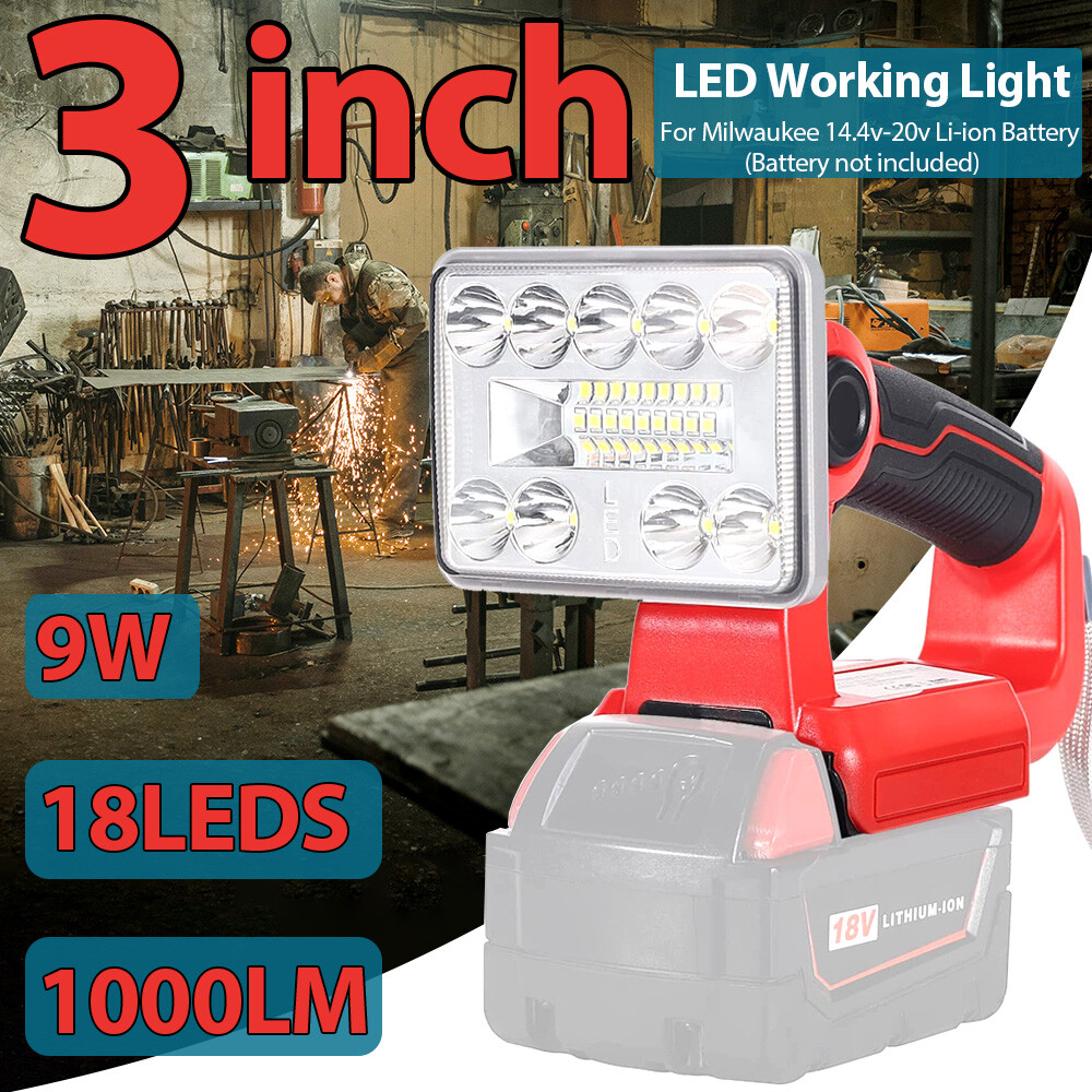 1000LM Portable LED Lamp Flashlight Work Light for Milwaukee 18V Li-Ion Battery gallery