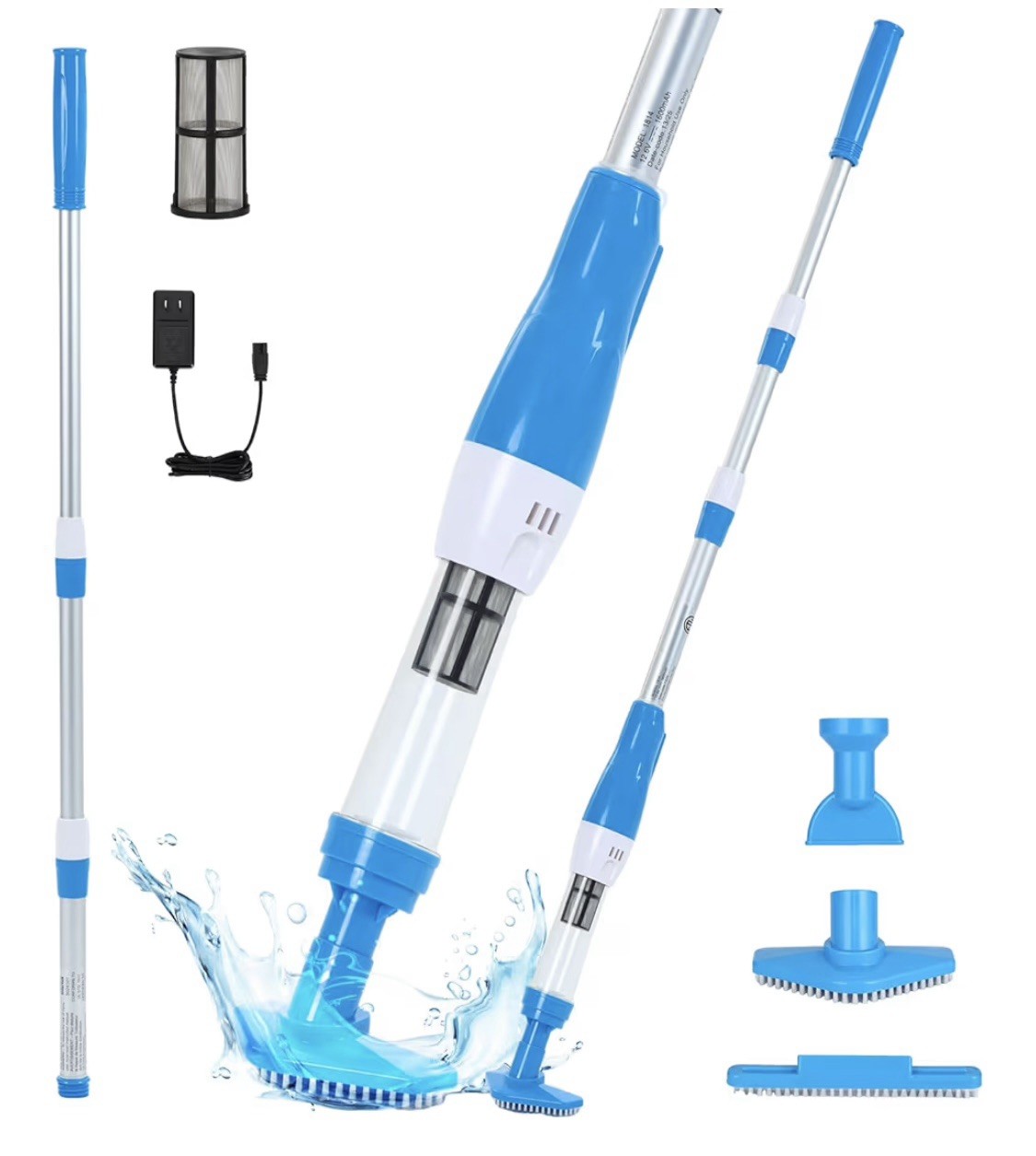 4-in-1 Cordless Rechargeable Pool Vacuum - Spa & Hot Tub Cleaner, 90 Min Run Tim gallery