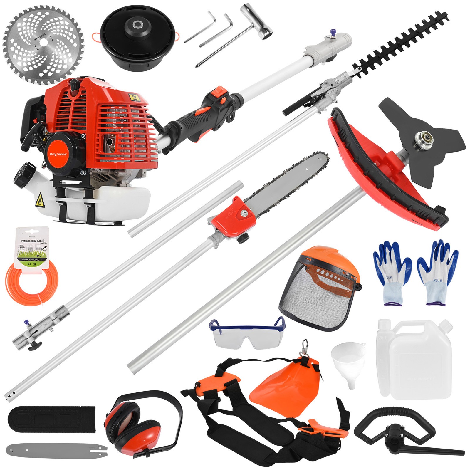5-in-1 Multi-Functional Trimming Tools Gas Hedge Trimmer 52CC Weed Eater gallery