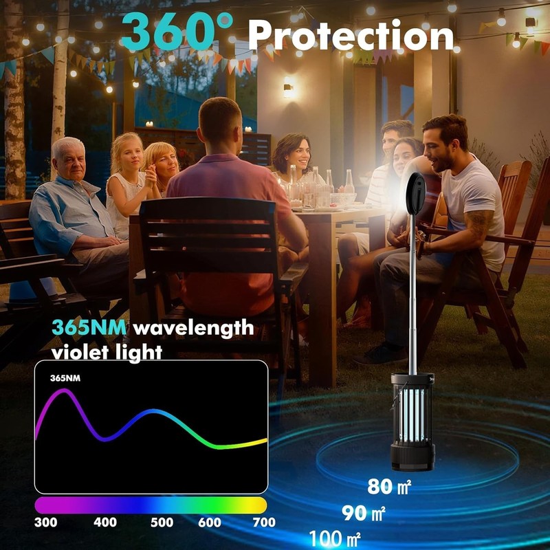 4500V Rechargeable Bug Zapper, Telescopic LED Light Mosquito Killer for Home gallery