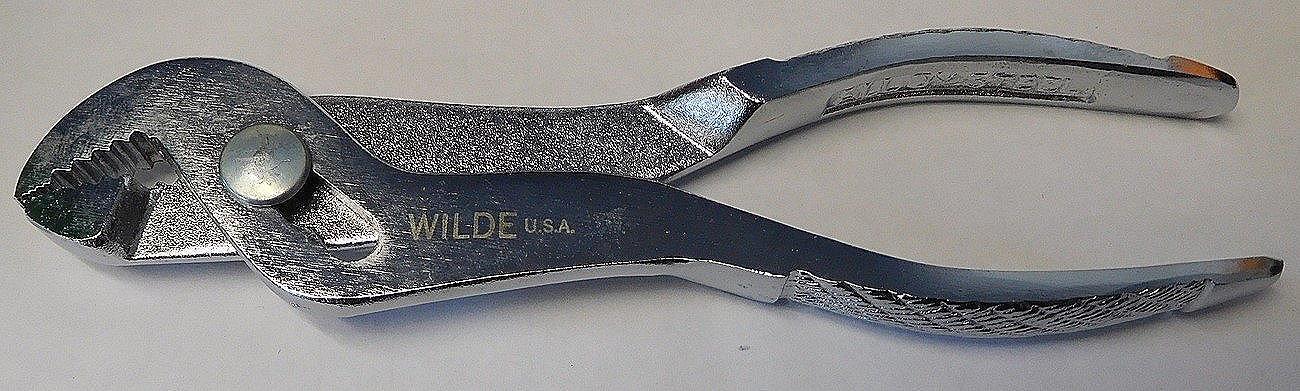 Wilde Tool 6N Knurled Polished Angle Nose Slip Joint Pliers 6" USA gallery