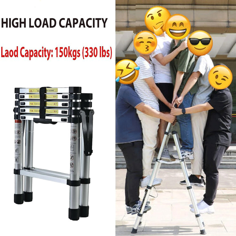 A-frame Folding Telescopic Ladder Multi Steps Multi-Purpose Aluminum Roof Climb gallery
