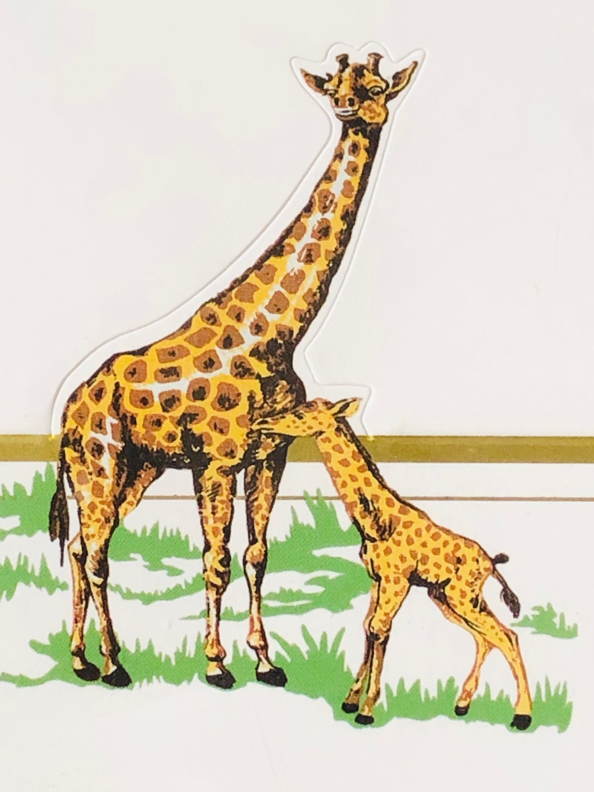 CASPARI Die-Cut Place Name Cards - Serengeti Giraffe 8 Place Cards Gold & Green gallery