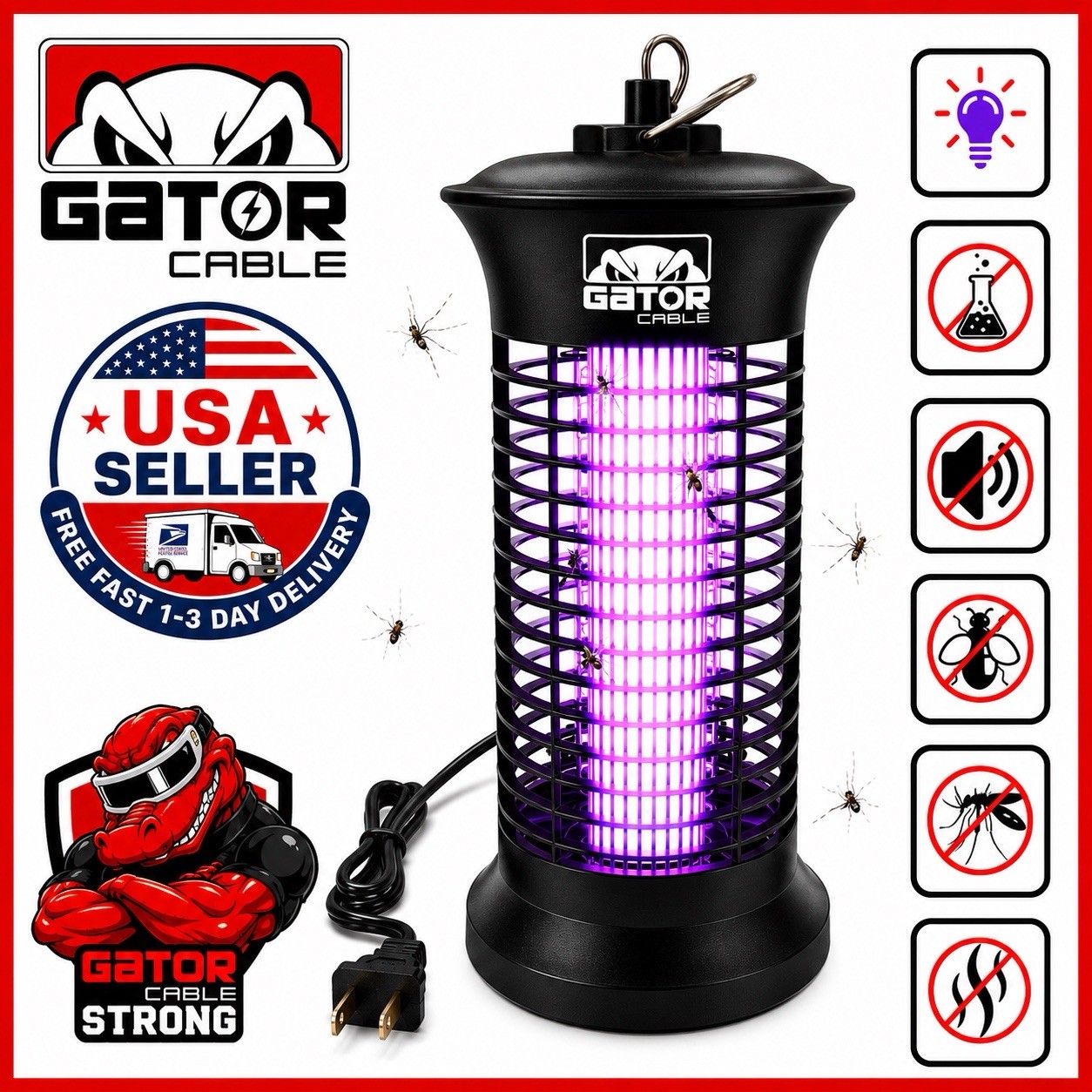 Electric Mosquito Insect Fly Bug Zapper Killer Lamp UV Light Trap Pest Control gallery