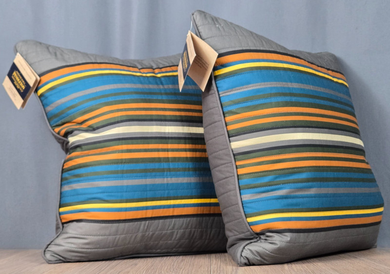 Pair Pendleton Olympic Stripe pillows National Park Collection w Duck Down New gallery