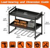 Wall Mounted Tool Organizer Drill Rack 3 Tier Storage Shelf 66lb Capacity gallery