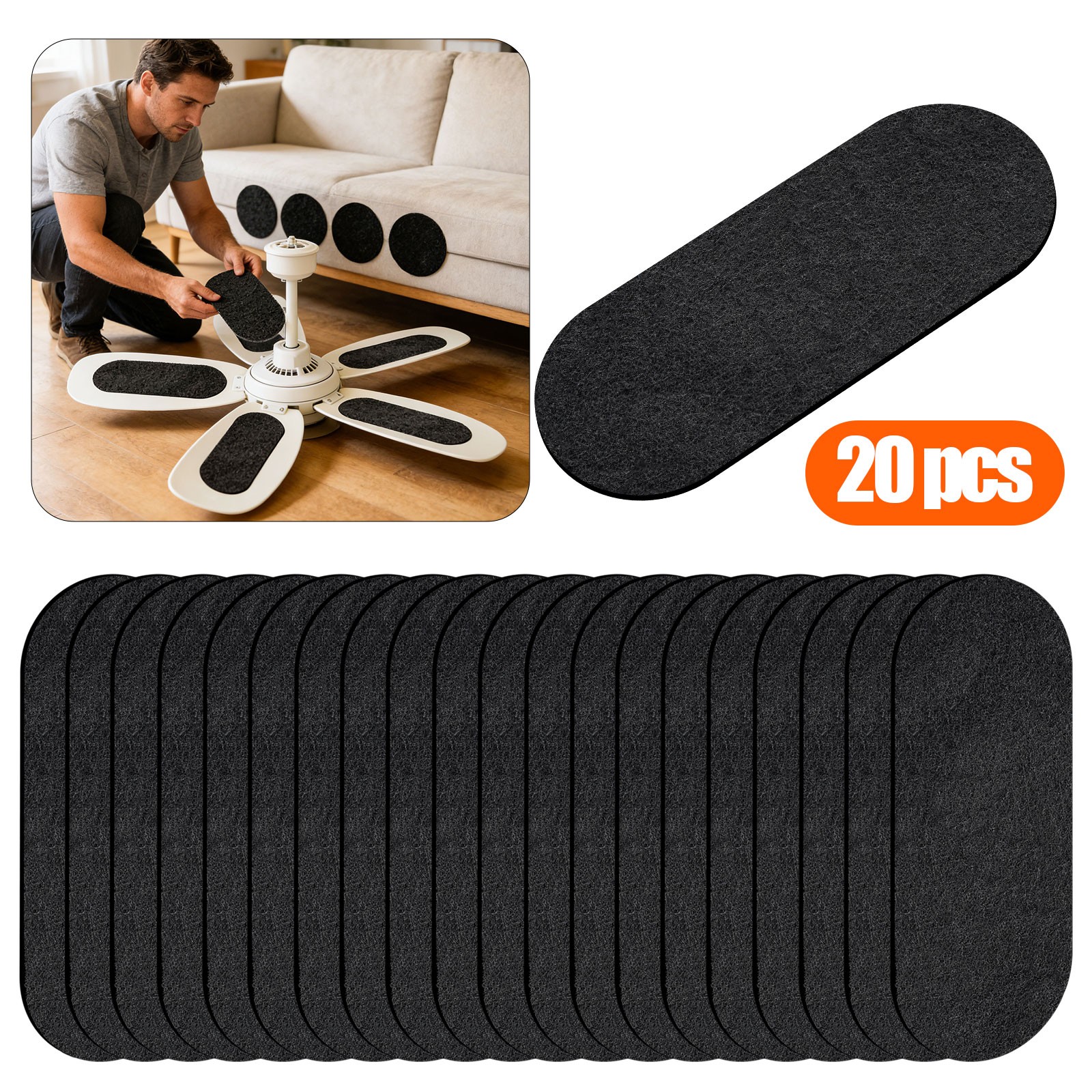 20 PCS Universal Ceiling Fan Filters Air Purifier Pads Trap Dust Odors Allergens gallery