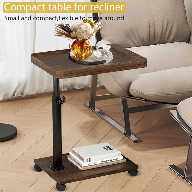 C Table End Table Adjustable Height, 360°Swivel TV Tray Table for Small Spaces gallery