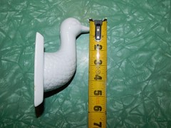 GOOSE DUCK HEAD WALL HOOK CERAMIC KITCHEN TOWEL APRON HOLDER COUNTRY VTG