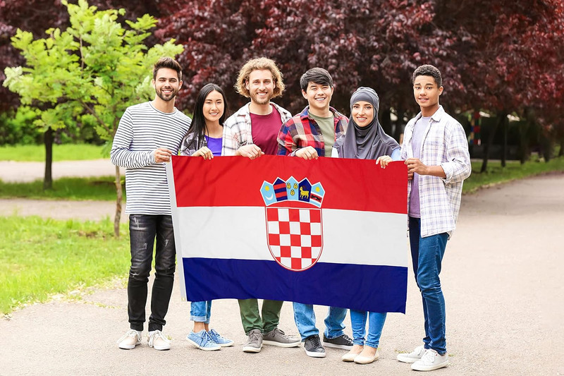 DANF Croatia Flag 3X5 Ft Thick Polyester, Fade Resistant, Brass Grommets, Canvas gallery