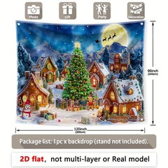 2D Flat, Not Multi-layer or Real Model, 1pc, 7x5ft8x6ft10x8ft, Winter Cartoon Ch