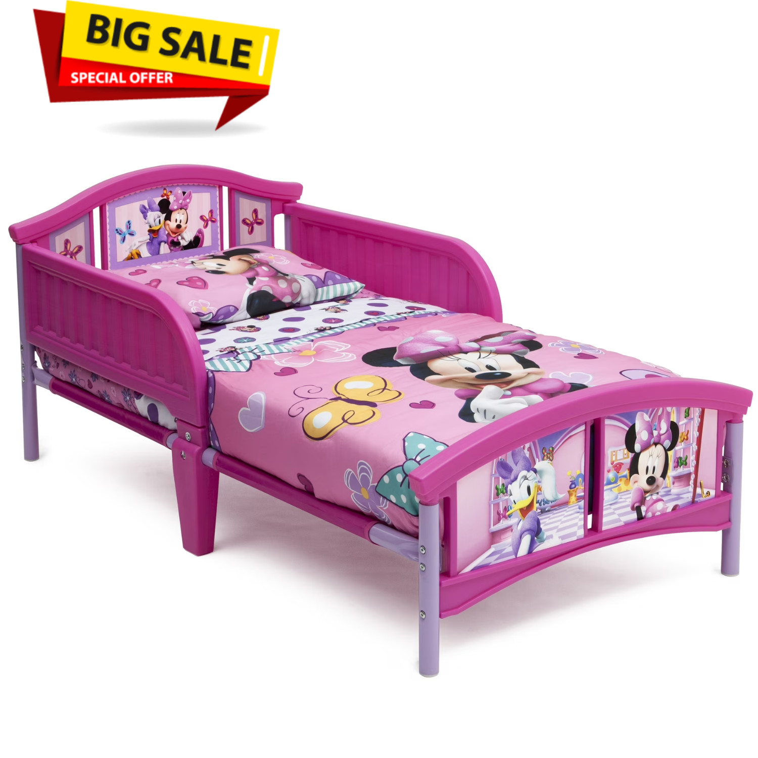 Delta Children Disney Minnie Mouse Plastic Toddler Bed, Pink gallery