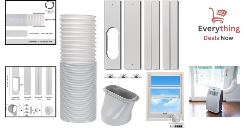 Portable A/C Window Vent Kit, Adjustable Seal, 5.9 Inch Diameter, 59 Inch Hose gallery