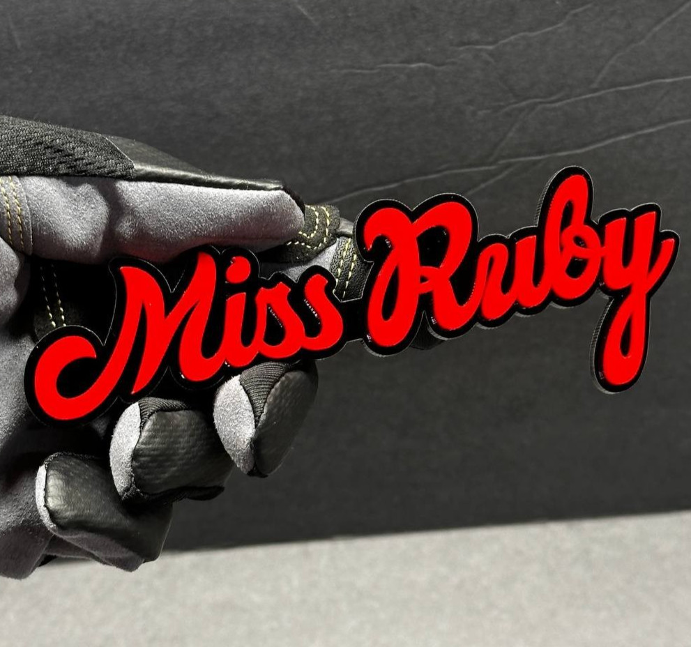 Personalized Acrylic Car Emblem Badge – Custom Laser Cut Multi Color Text/Name gallery