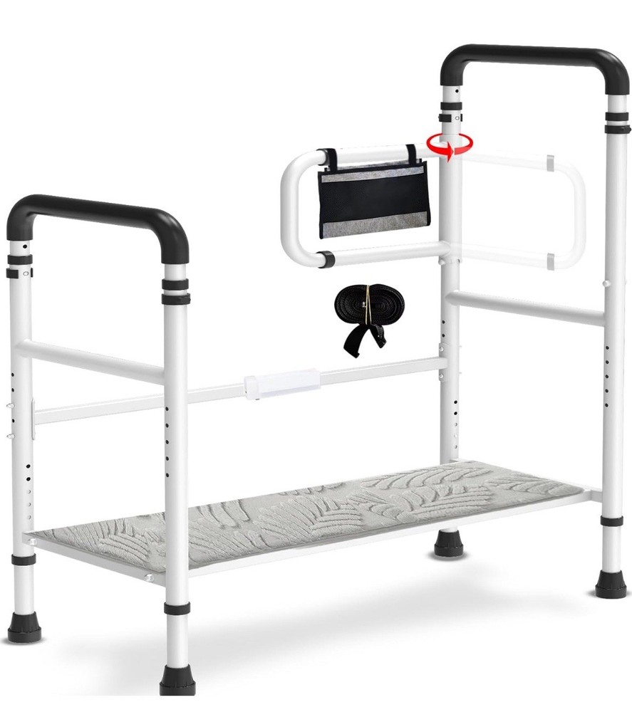 Bed Step for the Elderly/High Beds, Adjustable, Automatic LED Light, 800lb