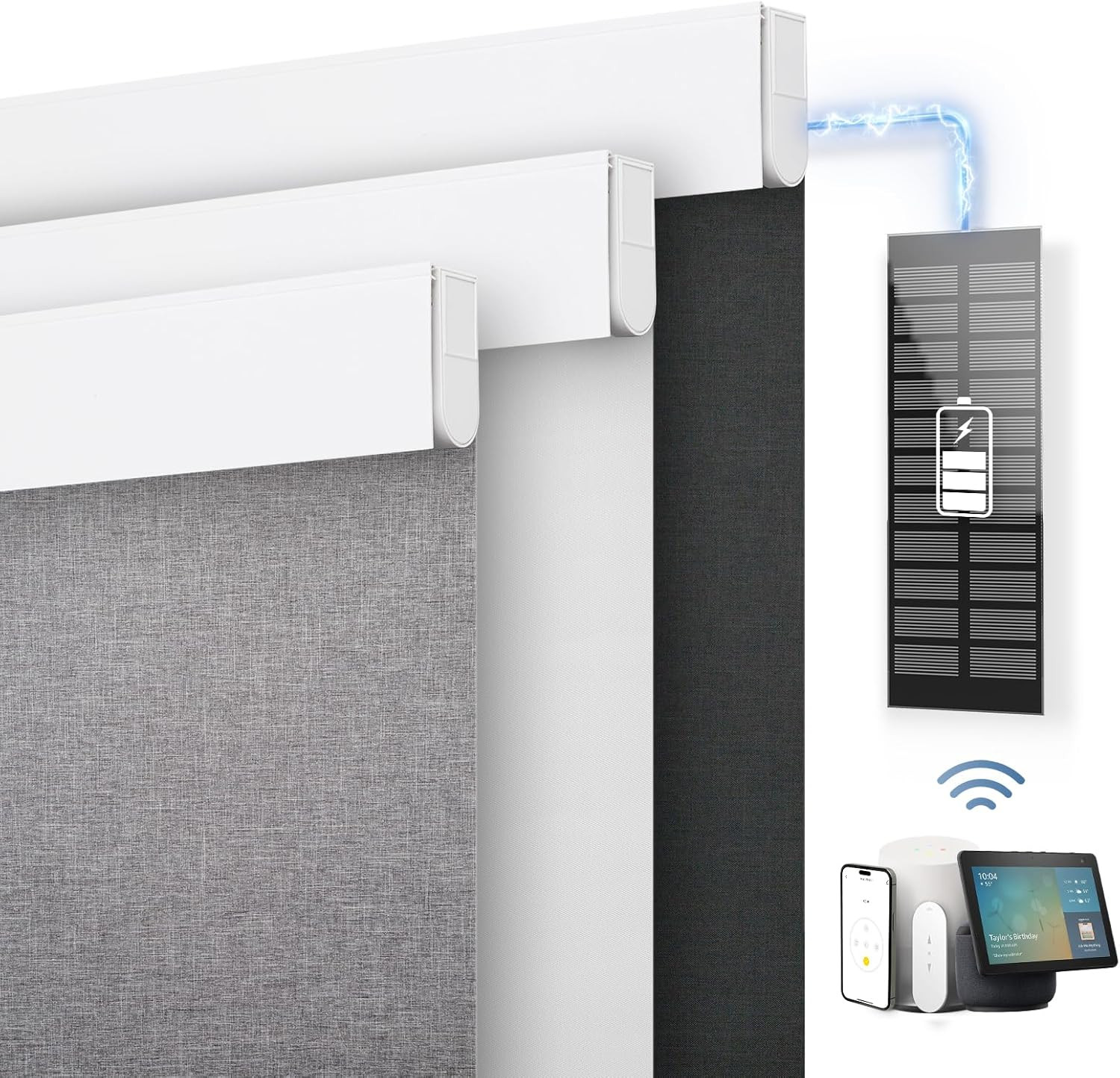Motorized Blinds with Remote Control, Custom Blackout Smart Blinds with Cover, E gallery