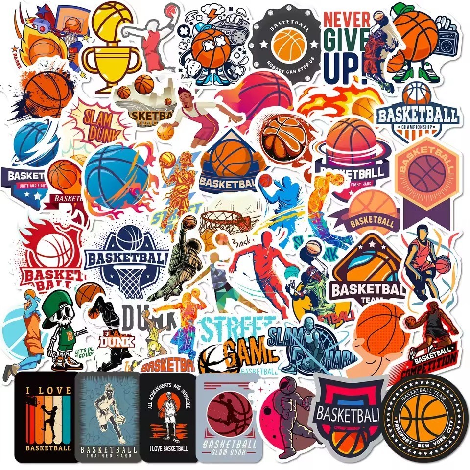 Basketball Stickers - Waterproof Vinyl Decals for Laptop, Water Bottle gallery