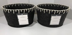 Threshold Target Gray Fabric Storage Bin Decorative Basket Felt Round Set Of 2