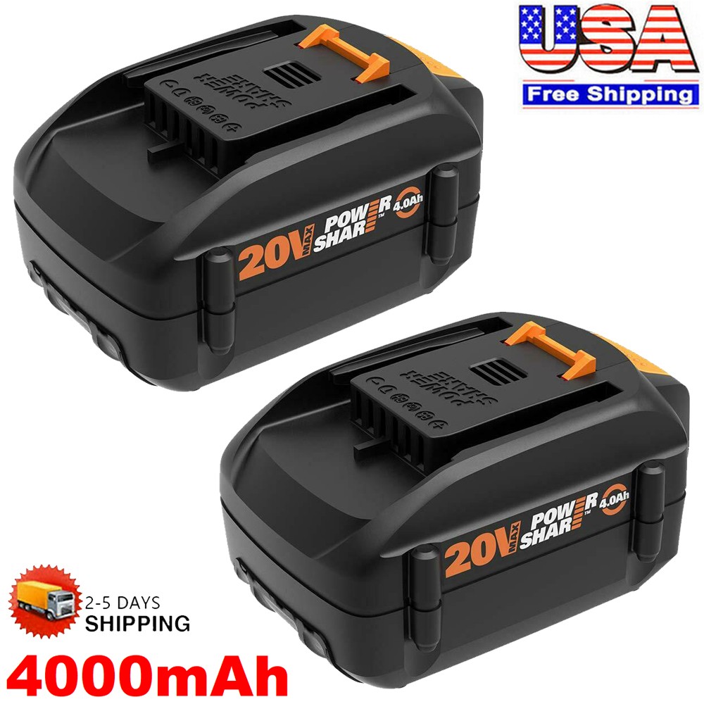 2X For WORX 20V Max Lithium WA3578 Power Tool 4.0Ah Battery WA3520 WA3575 WA3525 gallery
