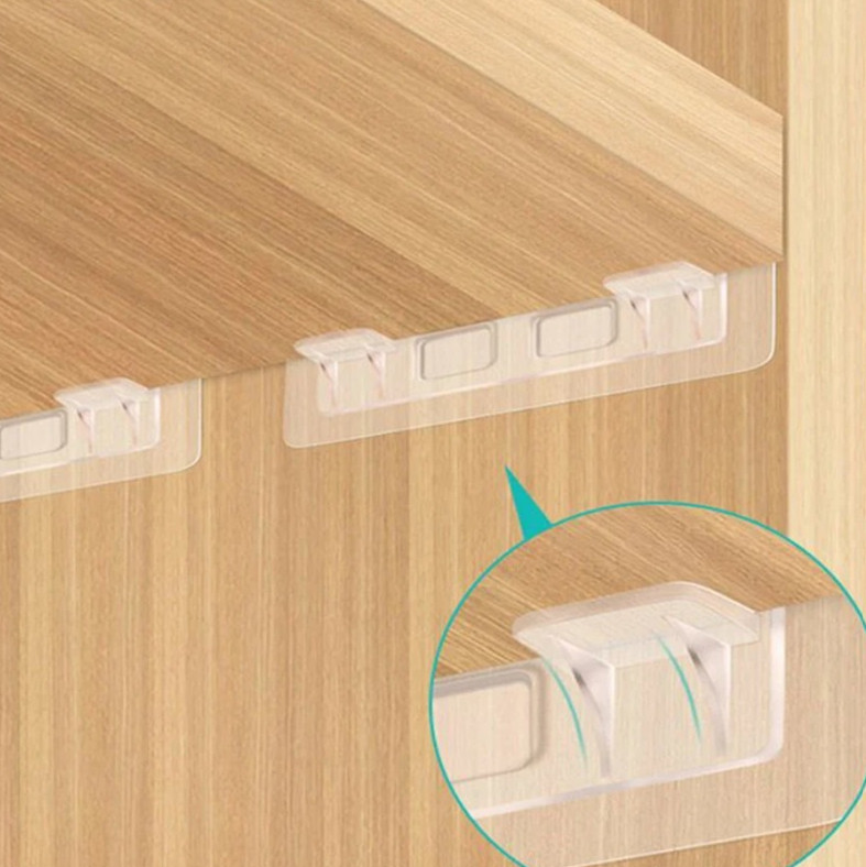 12pcs Non Marking Shelf Divider Brackets Transparent Support Holders - NEW gallery