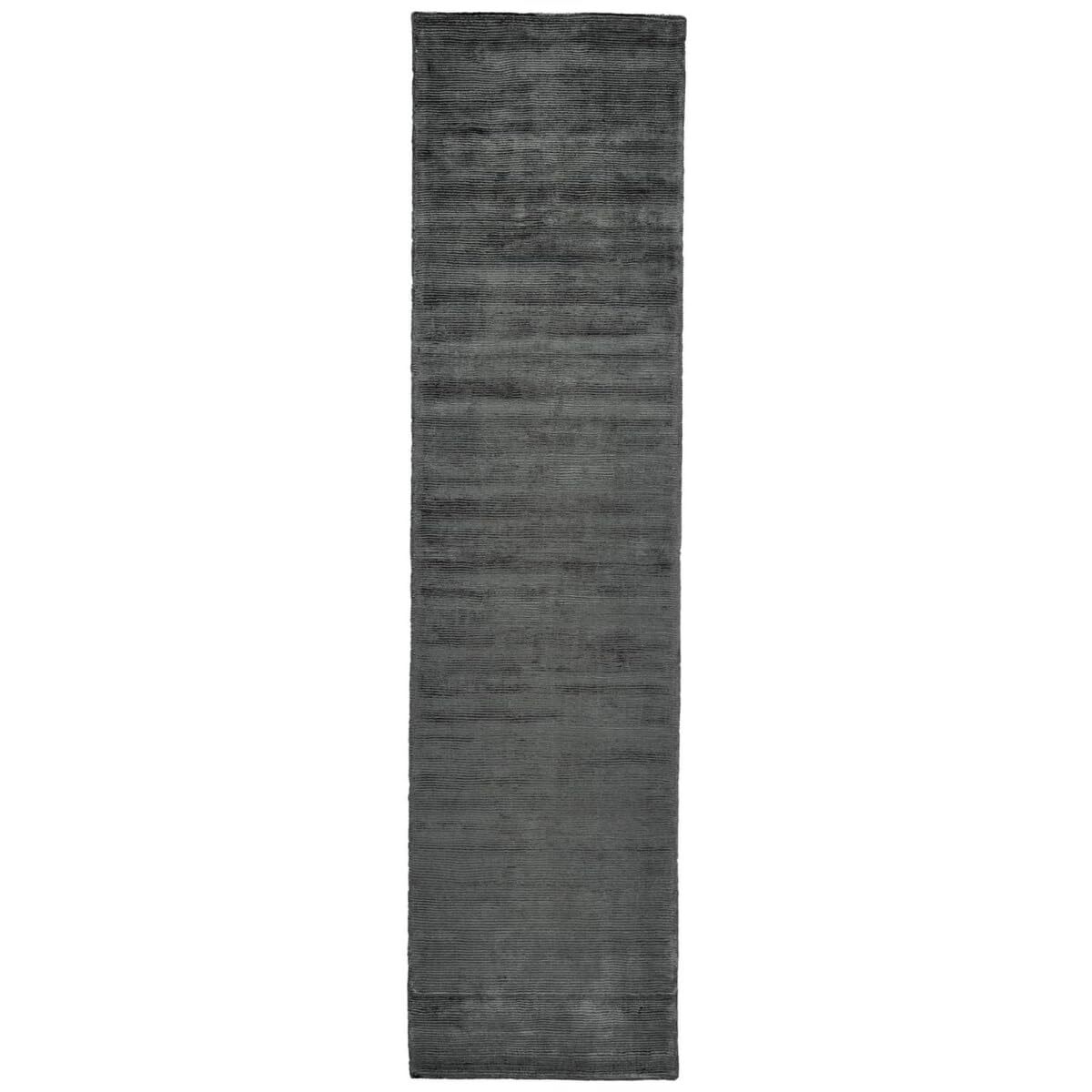 10' Gray and Black Hand Woven Runner Rug gallery