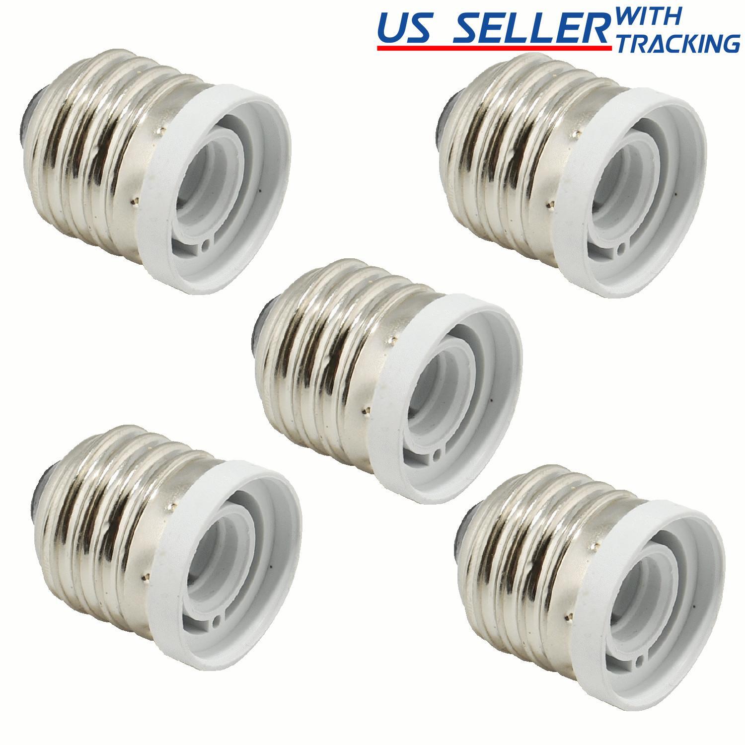 5-Pack Light Bulb Socket Adapter Medium Base E26 to Candelabra E12 Screw Reducer gallery