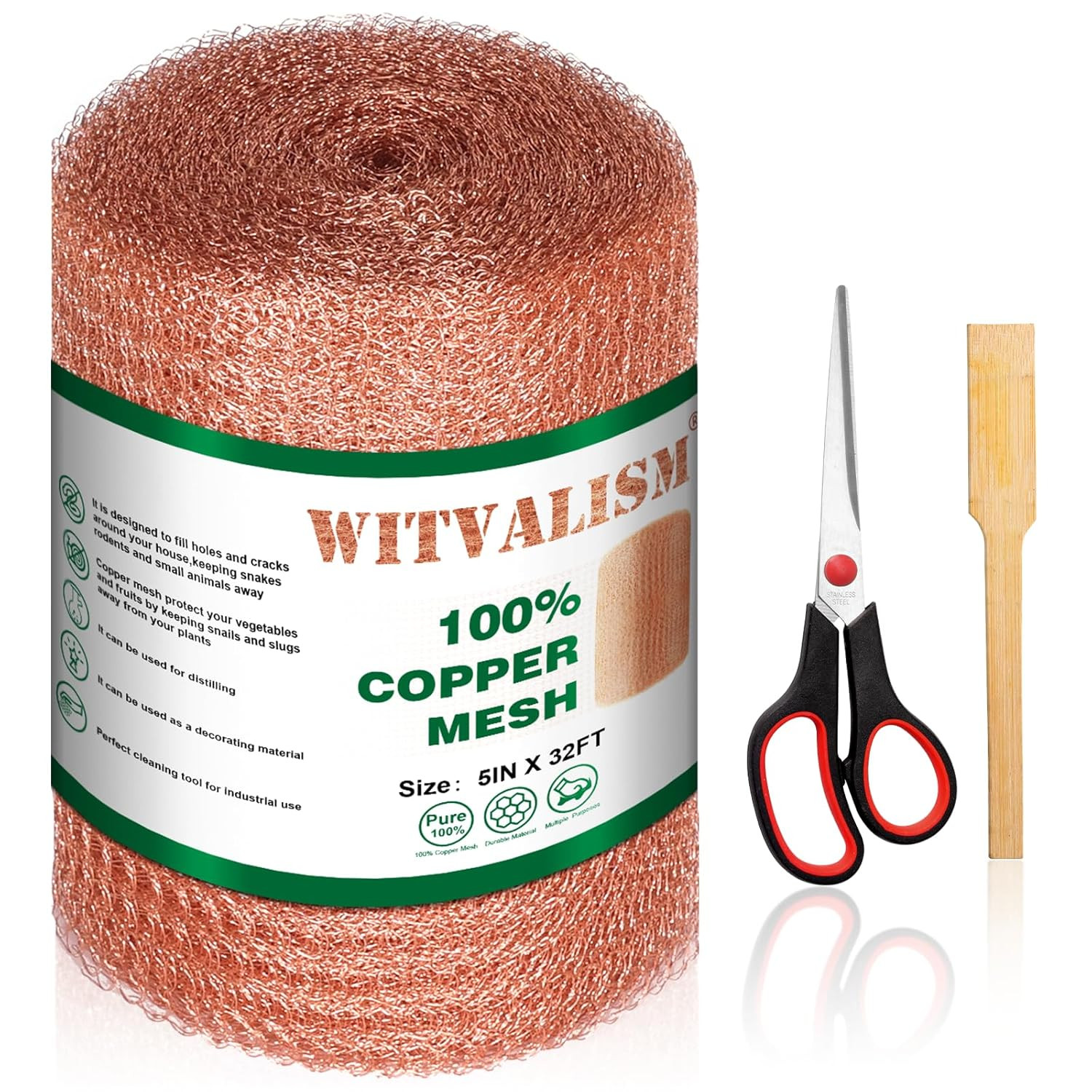 Copper Mesh Rodent Control, 5In X 32Ft Premium Copper Wool Ideal for Hole Blocki gallery