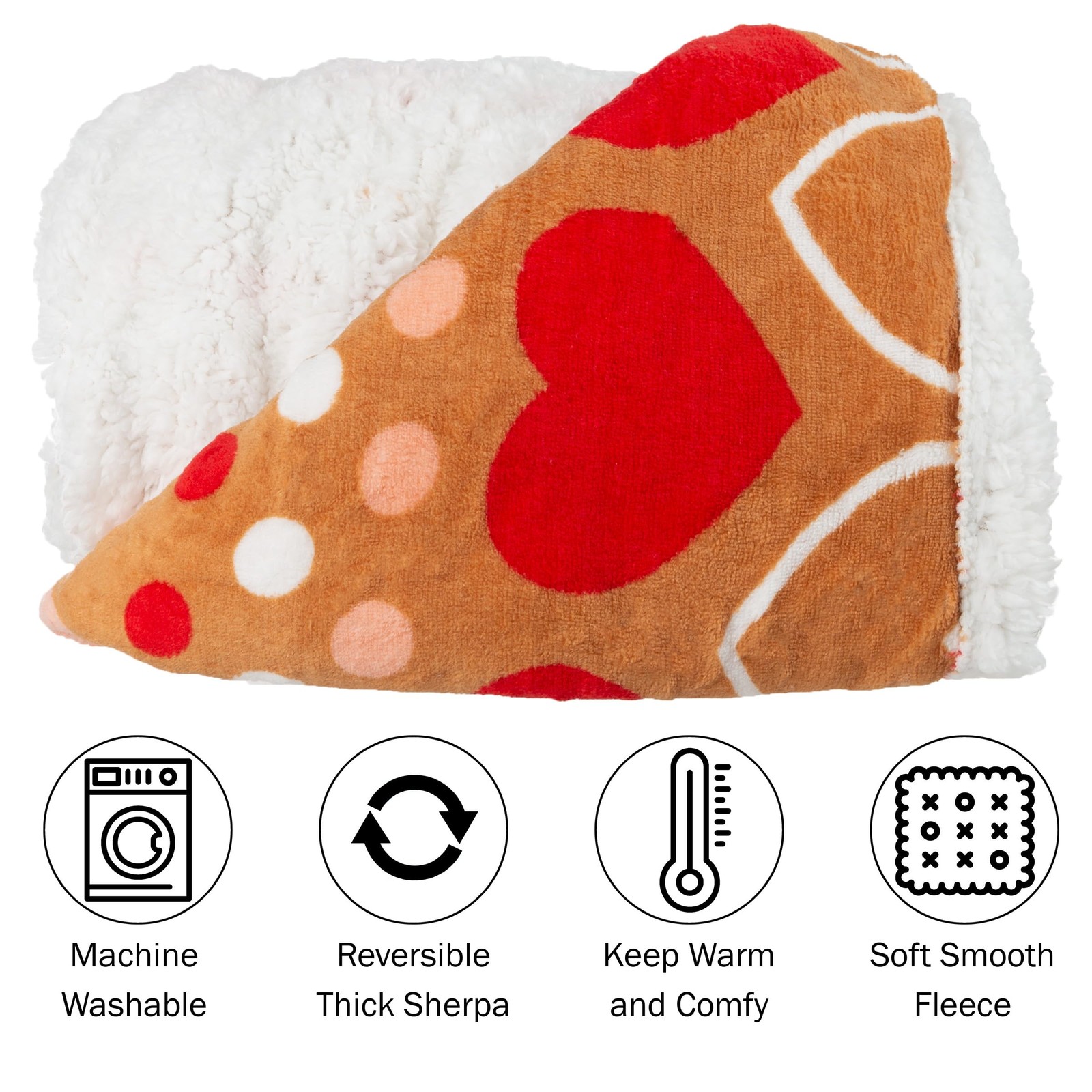 Lavish Home Reversible Fleece Blanket - 50-Inch X 60-Inch Machine-Washable gallery