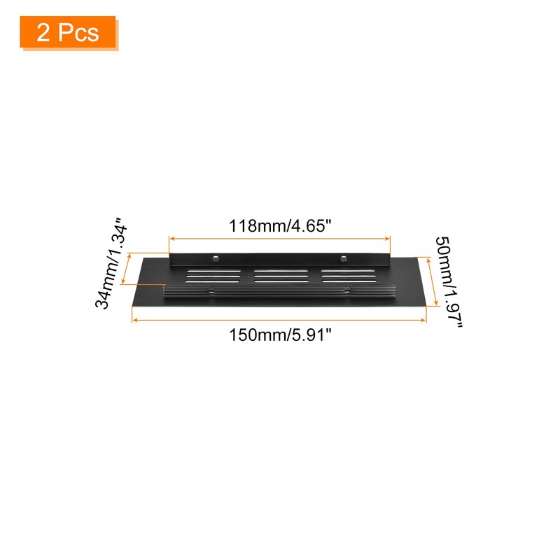 2pcs Rectangle Ventilation Grille Aluminum Alloy Mesh Air Vent Cover, 150x50mm gallery