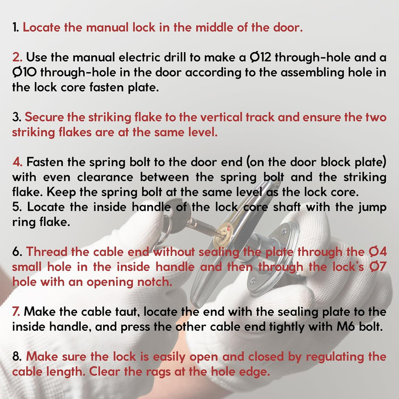 Garage Door Lock Kit, Complete Set with Spring Latch and Keyed Handle, Home Impr gallery