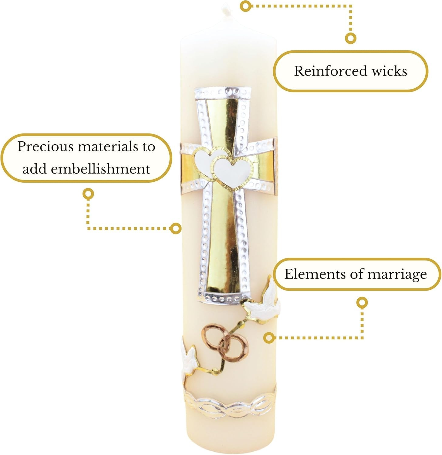 Authenthic Unity Candles for Wedding Ceremony Set Made by Mexican Artisans gallery