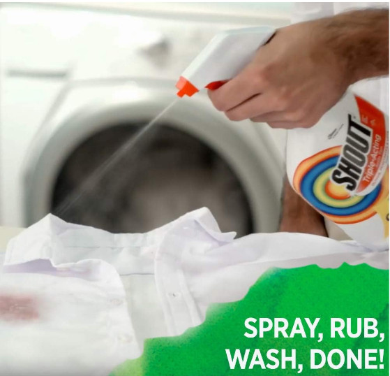 Shout Active Enzyme Laundry Stain Remover Spray, Triple-Acting, Penetrates 60oz gallery