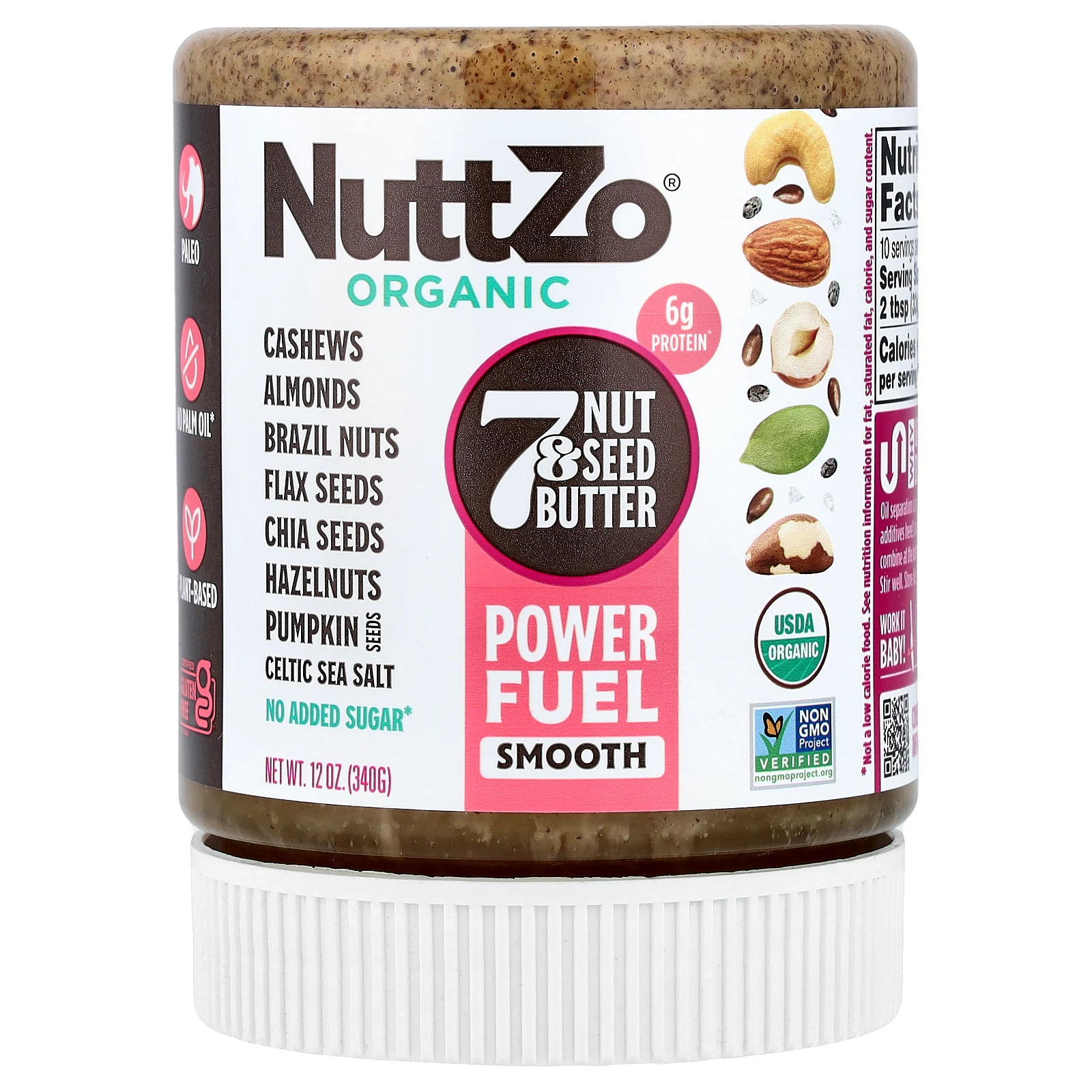 Organic Power Fuel, 7 Nut & Seed Butter, Smooth, 12 oz (340 g) gallery