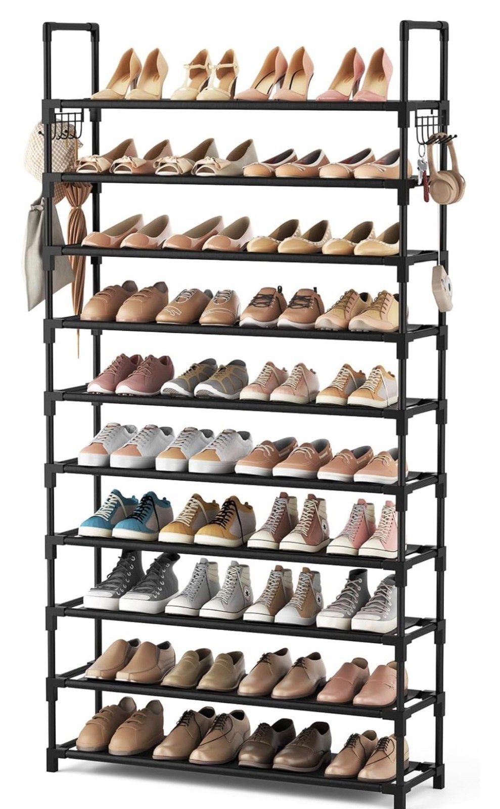 10 Tier Shoe Rack Organizer Storage Shelf 50 Pair Closet Entryway Stand Black gallery