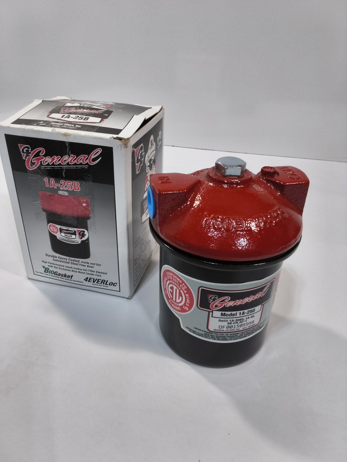 1A-25B General Wool Fuel Oil Filter and Housing 3/8" refill 1A-30, 88-CR, RF-1 gallery