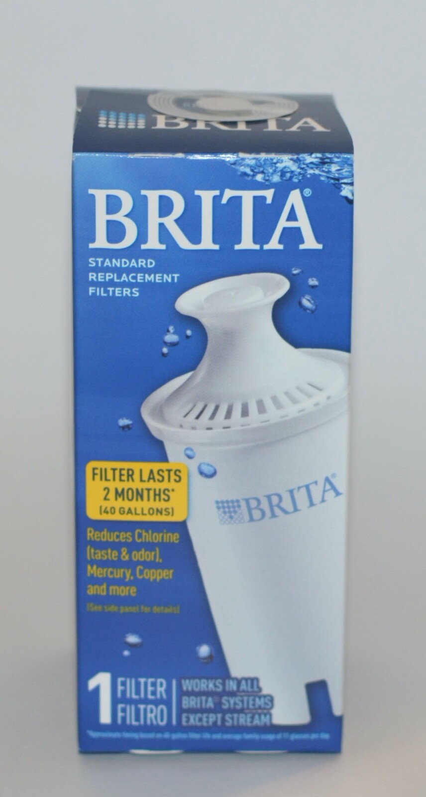 1 NEW BRITA STANDARD REPLACEMENT FILTER 2 MONTHS (40 GALLONS) WATER gallery