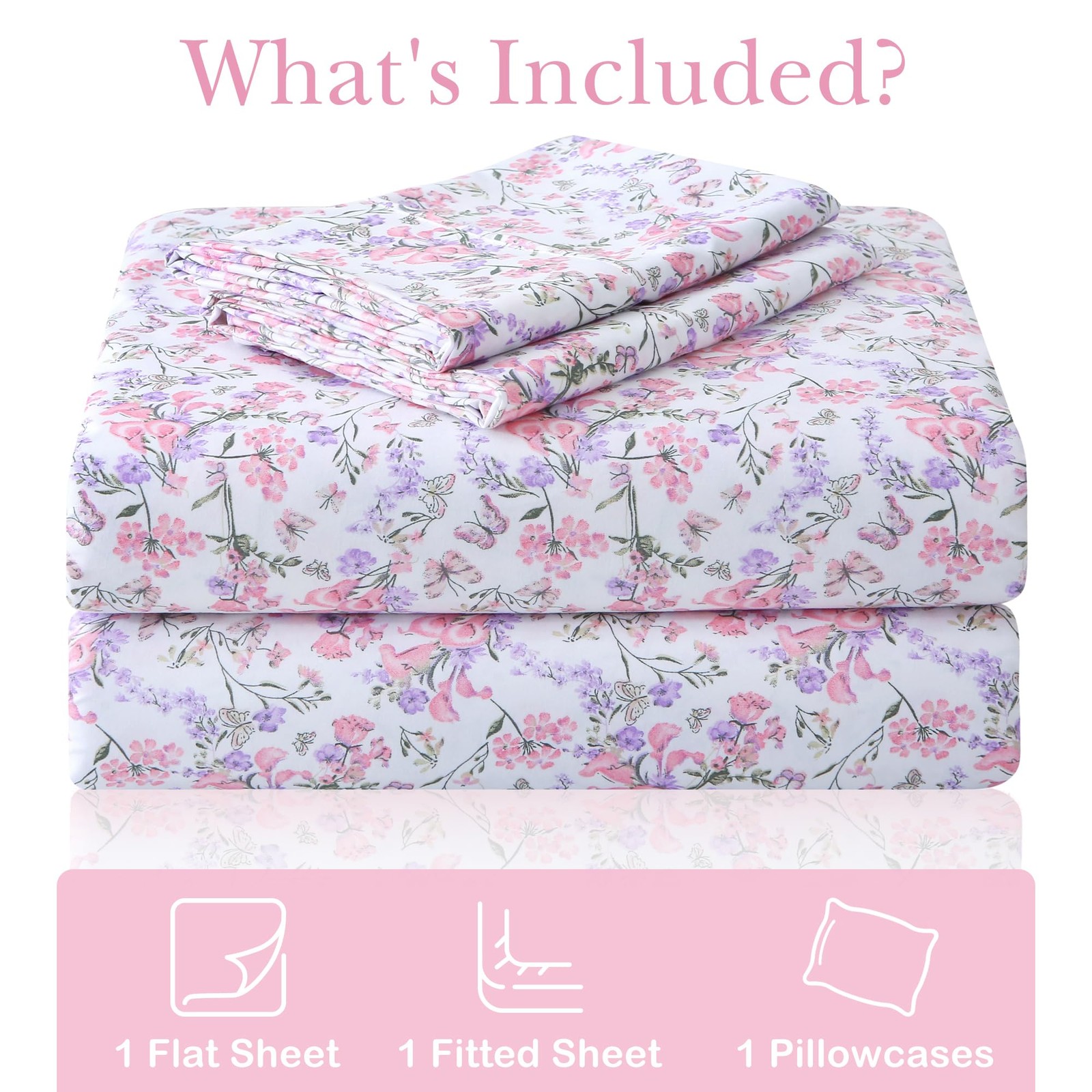 Mooreeke Cozy Vintage Microfiber Printed Twin Sheet Set - Soft Breathable Flo... gallery